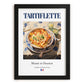 Tartiflette – French Dish, Restaurant Wall Decor, in sleek black frame