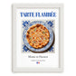 Tarte flambée – French Pastry Dish, Bistro Poster, placed in minimal white frame