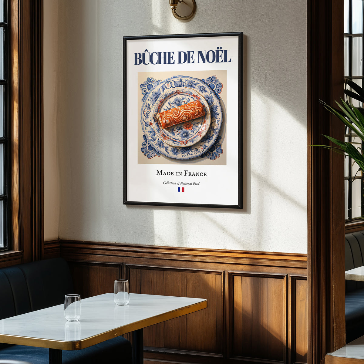 Bûche de Noël – French Dessert Dish, Tavern Poster, clean layout with no caption