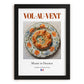 Vol-au-vent – French Dish, Farmhouse Kitchen Print, in sleek black frame