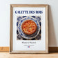 Galette des rois – French Dessert Dish, Bistro Wall Art, in wooden frame leaning on the floor