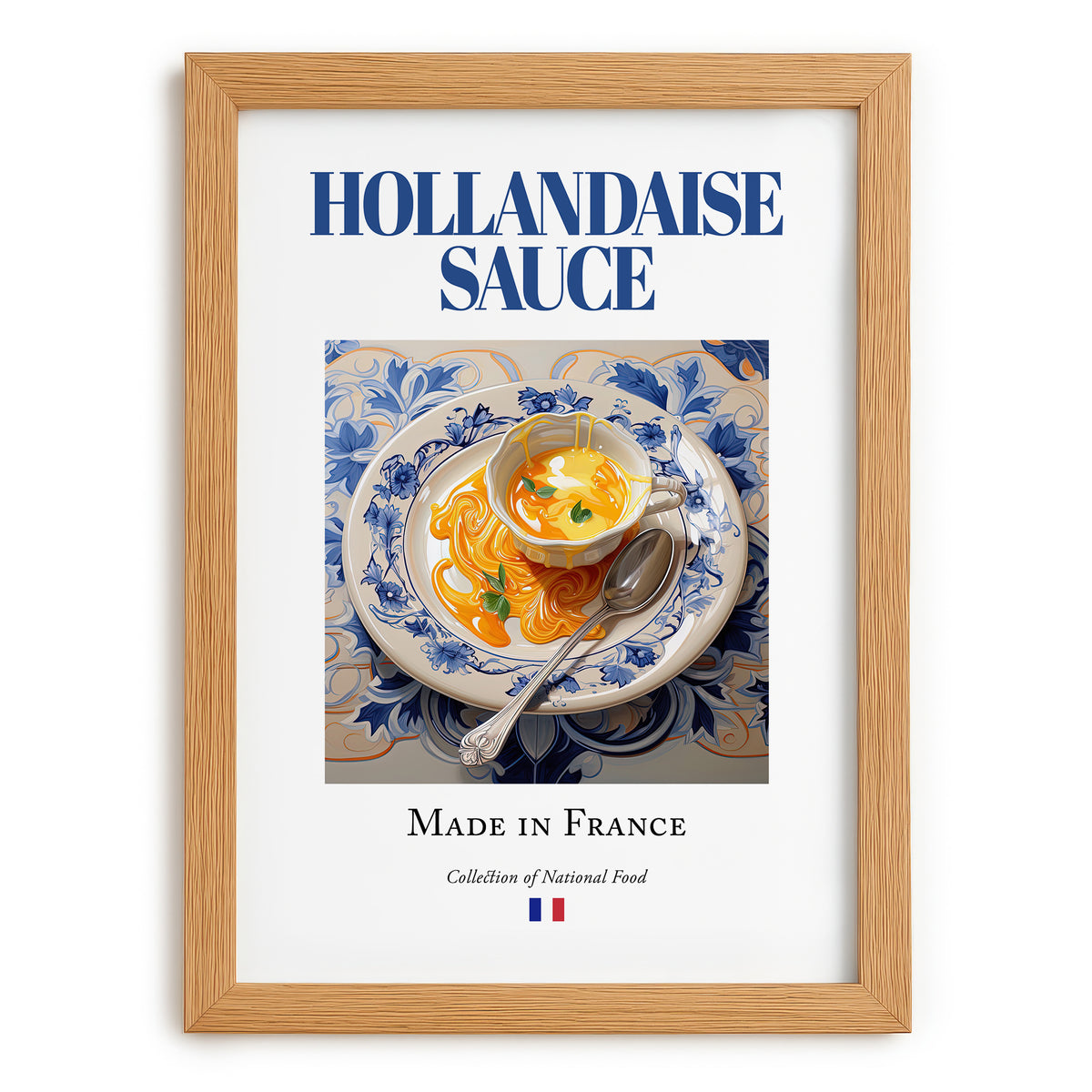Hollandaise sauce – French Sauce Dish, Restaurant Still Life, set in oak frame