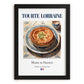 Tourte Lorraine – French Dish, Bistro Wall Decor, in sleek black frame