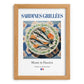 Sardines grillées – French Dish, Brasserie Poster, set in oak frame