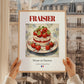 Fraisier – French Dessert Dish, Brasserie Print, styled in a charming Paris street view