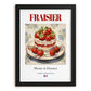 Fraisier – French Dessert Dish, Brasserie Print, in sleek black frame