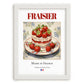 Fraisier – French Dessert Dish, Brasserie Print, placed in minimal white frame