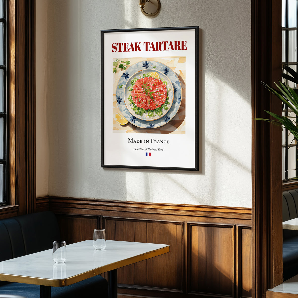 Steak tartare – French Dish, Bistro Still Life, clean layout with no caption