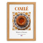 Canelé – French Dessert Dish, Food Bar Print, set in oak frame