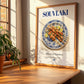 Souvlaki – Greek Meat Dish, Café Poster, no-text version framed in wood