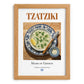 Tzatziki – Greek Dip Dish, Tavern Art, set in oak frame