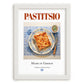 Pastitsio – Greek Meat Dish, Tavern Wall Decor, placed in minimal white frame