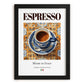 Espresso – Italian Coffee, Street Café Print, in sleek black frame
