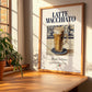 Latte macchiato – Italian Coffee, Book Café Print, no-text version framed in wood