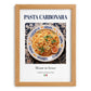 Pasta carbonara – Italian Pasta, Trattoria Wall Art, set in oak frame