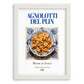 Agnolotti del plin – Italian Pasta, Osteria Illustration, placed in minimal white frame