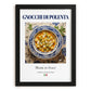 Gnocchi di Polenta – Italian Dish, Bistro Painting, in sleek black frame