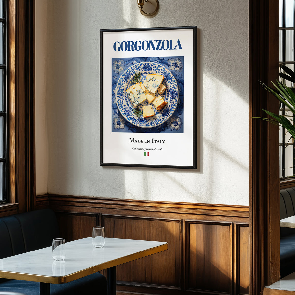 Gorgonzola – Italian Cheese Dish, Farmhouse Kitchen Print, clean layout with no caption