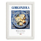 Gorgonzola – Italian Cheese Dish, Farmhouse Kitchen Print, placed in minimal white frame