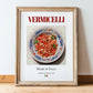 Vermicelli – Italian Pasta, Osteria Print, in wooden frame leaning on the floor