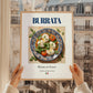 Burrata – Italian Cheese Dish, Tavern Wall Art, styled in a charming Paris street view