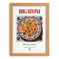 Rigatoni – Italian Pasta, Restaurant Print, set in oak frame