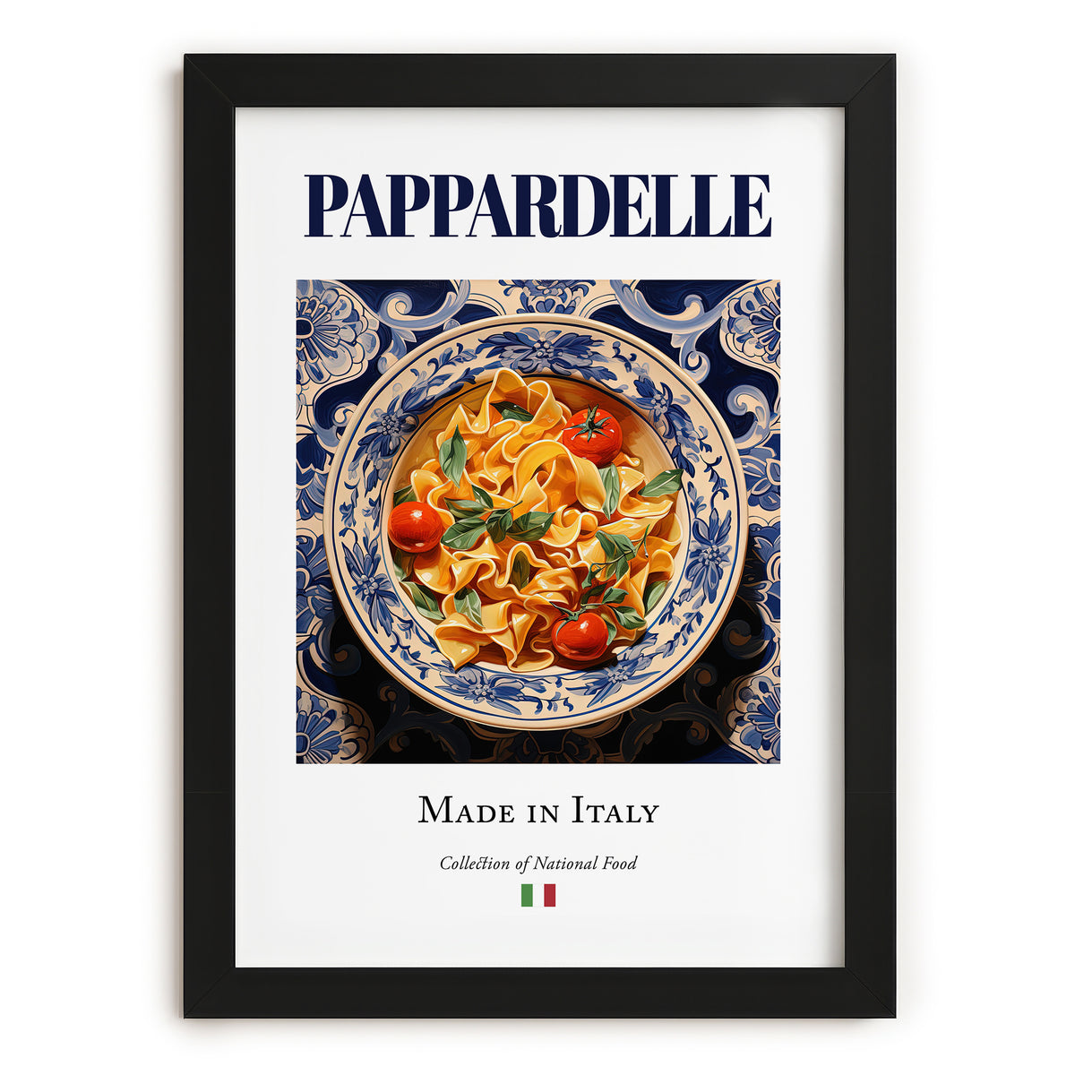 Pappardelle – Italian Pasta, Osteria Poster, in sleek black frame