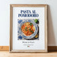 Pasta al pomodoro – Italian Pasta, Restaurant Wall Art, in wooden frame leaning on the floor