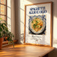 Spaghetti aglio e olio – Italian Pasta, Trattoria Art, no-text version framed in wood