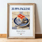 Zuppa Inglese – Italian Dessert Dish, Bistro Poster, in wooden frame leaning on the floor