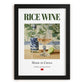 Rice Wine – Chinese Wine, Wine Bar Painting, in sleek black frame