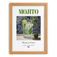 Mojito – Cuban Cocktail Drink, Rooftop Terrace Print, set in oak frame