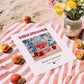 Kirschwasser – German Spirit Drink, Sky Bar Poster, unframed on coastal sand