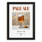 Pale Ale – English Beer, Gastropub Wall Art, in sleek black frame