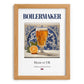 Boilermaker – English Cocktail Drink, Beach Bar Print, set in oak frame