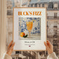 Buck's Fizz – English Cocktail Drink, Rooftop Terrace Wall Art, styled in a charming Paris street view