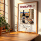 Tempranillo – Spanish Red Wine, Enoteca Illustration, no-text version framed in wood