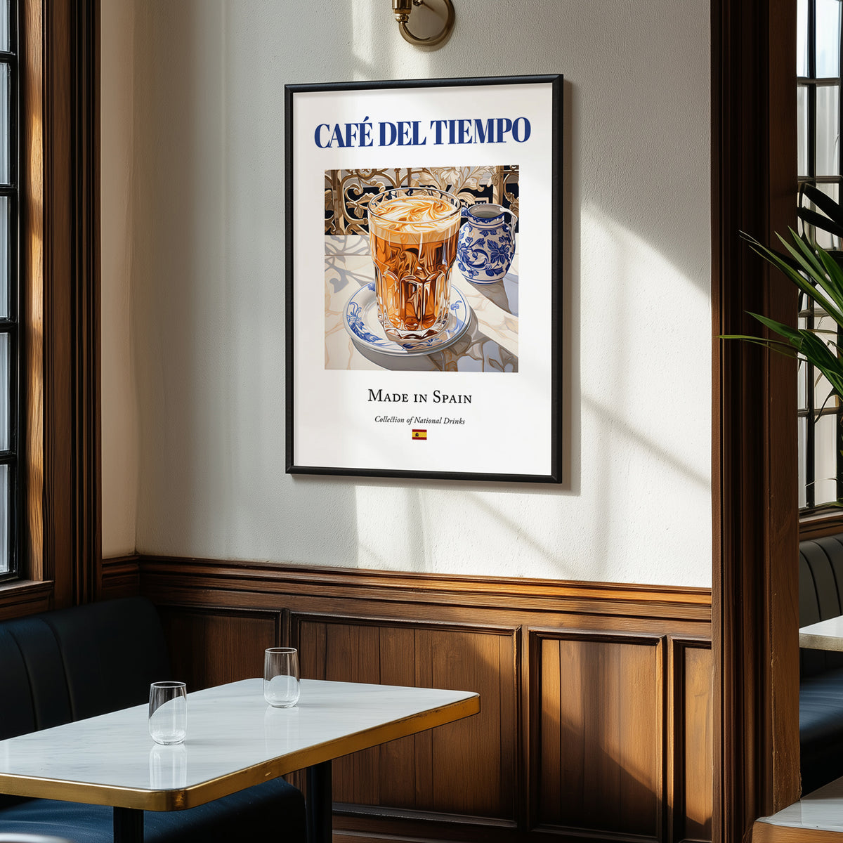 Café del tiempo – Spanish Coffee, Coffeehouse Art, clean layout with no caption
