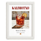 Kalimotxo – Spanish Cocktail Drink, Speakeasy Illustration, placed in minimal white frame