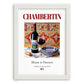 Chambertin – French Red Wine, Wine Bar Painting, placed in minimal white frame