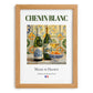 Chenin Blanc – French White Wine, Vinoteca Poster, set in oak frame