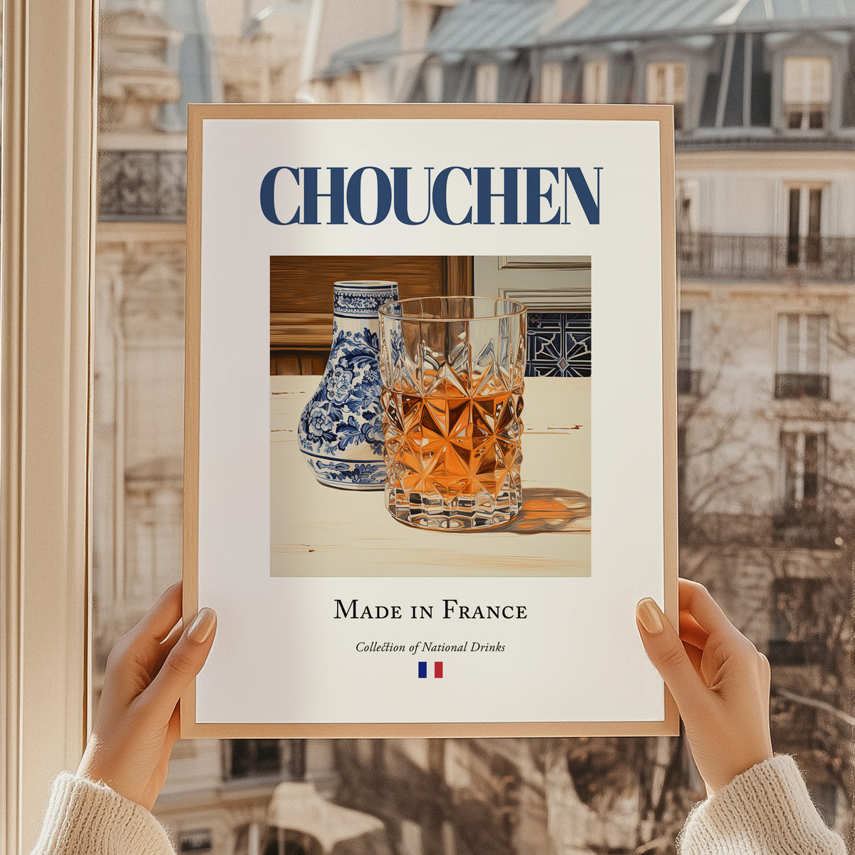 Chouchen – French Beverage Drink, Cocktail Lounge Poster, styled in a charming Paris street view