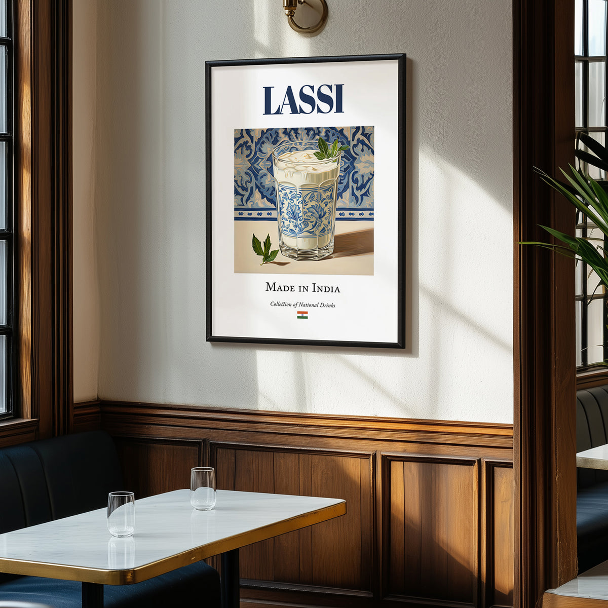Lassi – Indian Beverage Drink, Jazz Bar Wall Decor, clean layout with no caption