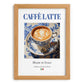 Caffè latte – Italian Coffee, Konditorei Print, set in oak frame