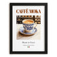 Caffè moka – Italian Coffee, Book Café Illustration, in sleek black frame