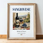 Sangiovese – Italian Red Wine, Vinoteca Print, in wooden frame leaning on the floor