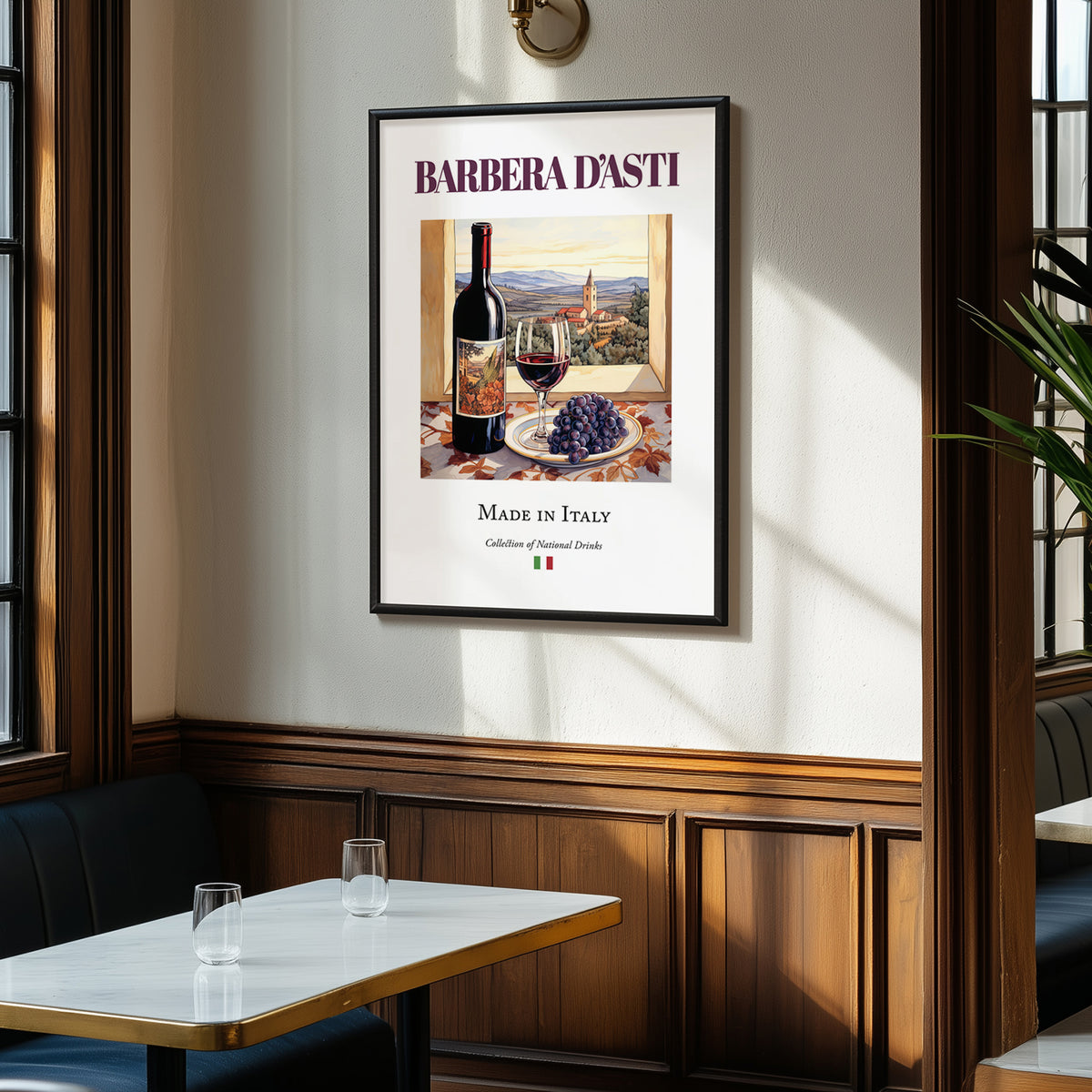 Barbera d'Asti – Italian Red Wine, Wine Bar Wall Art, clean layout with no caption