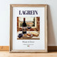 Lagrein – Italian Red Wine, Wine Bar Wall Art, in wooden frame leaning on the floor