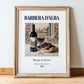 Barbera d’Alba – Italian Red Wine, Enoteca Poster, in wooden frame leaning on the floor