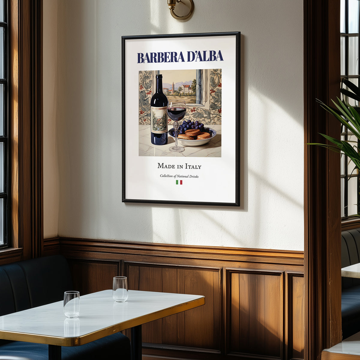 Barbera d’Alba – Italian Red Wine, Enoteca Poster, clean layout with no caption